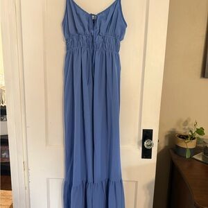 Absolutely Light Blue Spaghetti-Strap Maxi Dress